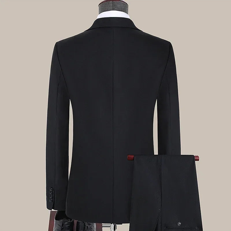 S-7XL Suit New (Blazer+ Vest + Pants) Korean Version of Slim-fit Work Clothes Fashion Business Men Casual Wedding Gentleman Suit
