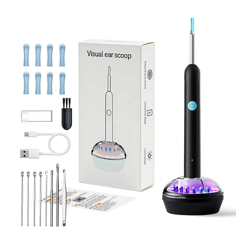 Visual Ear Wax Cleaner with Camera Safe Earwax Removal Endoscope with 5M Camera Luminous Otoscope Ear Cleaning Tools Ear Care