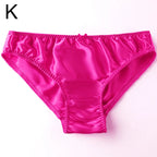 Women'S 100% Mulberry Silky Panties Fashion Lace Brief Large Size Comfortable Breathable Solid Color Lingerie Seamless Underwear