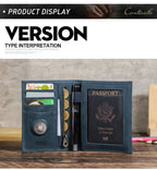 CONTACT'S Genuine Leather Passport Wallet Card Holder Coin Purse AirTag Slot Men Travel Wallet Women‘s Purse Passport Cover Bag