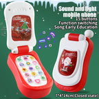 Puzzle early education music mobile phone cartoon simulation flip phone baby toy 61 children's gift English