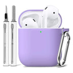 Silicone Cases With Hook For Airpods1/2 Protective Shockproof Wireless Earphone Cover For Airpod 2 1 Box Bags With Cleaner Kit