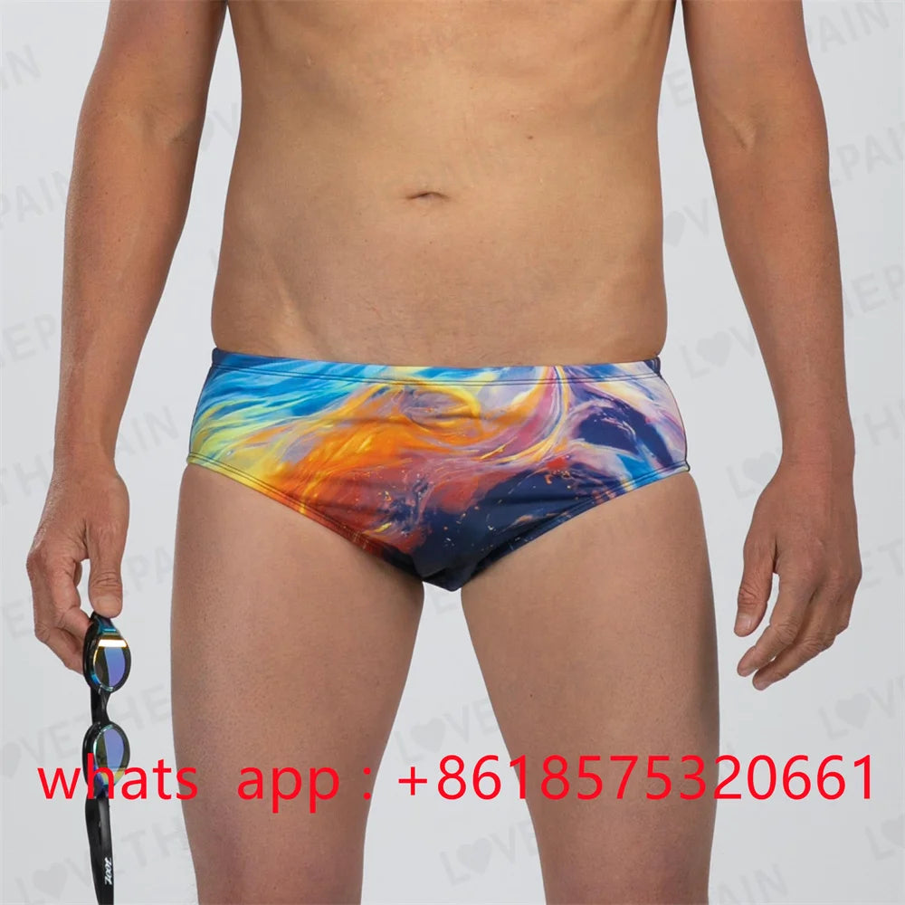 Zootekoi Men Swimwear Training Swim Shorts Beach Trunks Swimming Pants Swimsuit Jammer Summer Sports Surf Pantalones Shorts 2024
