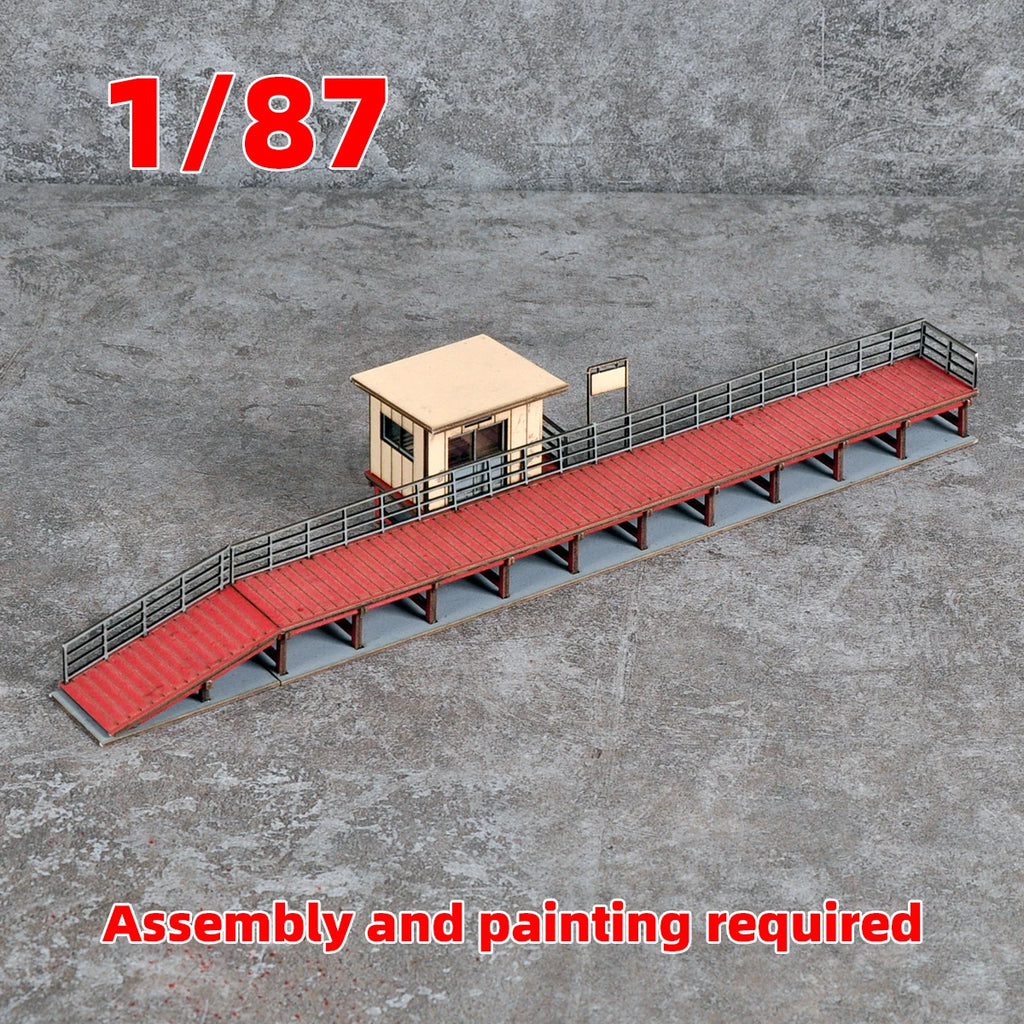 Assembly Architectural model train Railway model railway station platform miniature sand table diorama ho scale model kit 1/87