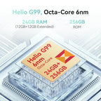 Cubot Hafury Meet, Smartphone Android, 6.67" 120Hz AMOLED Curved Screen, 24GB RAM(12GB+12GB), 256GB ROM, Helio G99,100MP,NFC,