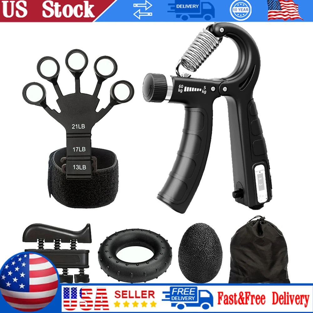 Mechanical Counting Grip Strength Trainer With Finger Exerciser For Muscle Building Hand Injury Recovery Rehabilitation Training Main image