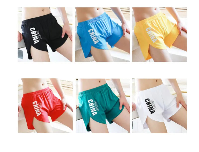 Fashion Loose Men's Underwear 100%Cotton Soft Mid Waist Arrow Pants Breathable Underpants Boys Large Size Boxer Shorts Sleepwear
