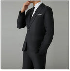 S-8XL Suit Men's Fashion Casual Outdoor (Blazer+ Pants) Gentleman Business Wedding Slim-fit Formal British Style Wedding Suit