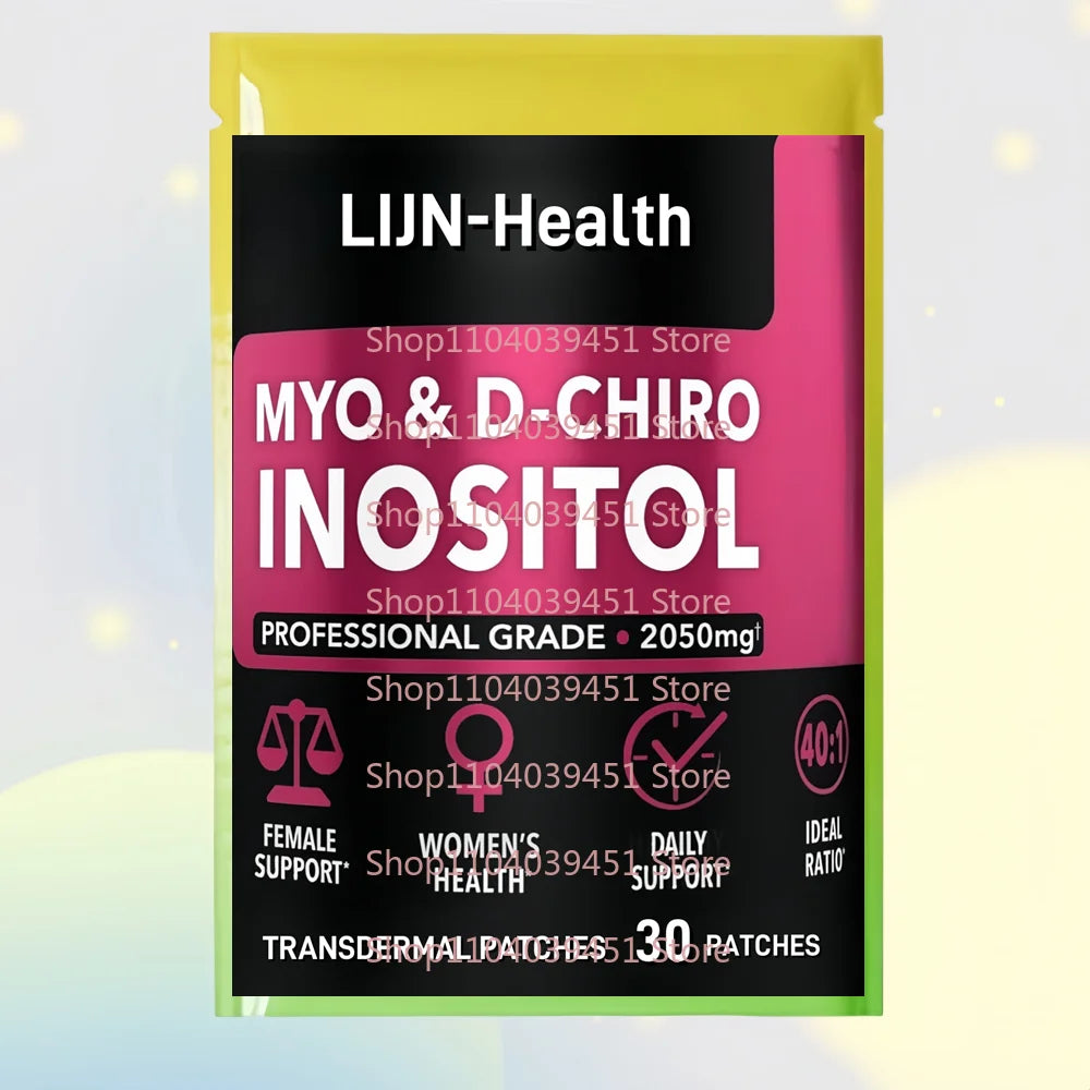 30 Patches Myo-Inositol & D-Chiro Inositol Transdermal Patches with Vitamin B8 for Women Support Hormone Balance