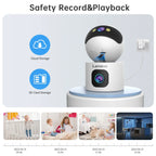 Lenovo 8MP HD IP Camera Dual Lens Baby Monitor 5X Zoom Color Night Vision Human Automatic Tracking Video Smart Home Camera