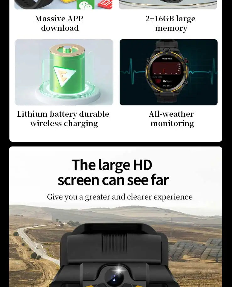 2026 New Smartwatch, Wireless Call, AI Voice, 40+ Sports Modes, Outdoor Fitness, Long Battery, Music & Message Alert, Unisex Gif