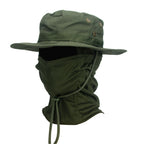 2Pcs/Set Men's Sun Protection Wide Brim Hat With Balaclava Mix Set Breathable Hunting Hat Outdoor Camping Hiking Fishing Cap