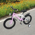 16 Inch Children's Bicycle Carbon Steel Mountain Bike with Auxiliary Wheels & LED Light for 5-8 Years Old,Height Adjustable,60Kg