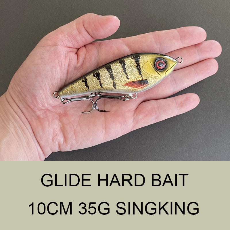 JERKBAIT SWIM GLIDE HARD BAIT 10cm 35g Sinking Fishing Lure Long Casting Hard Artificial Bait For Pike LW125