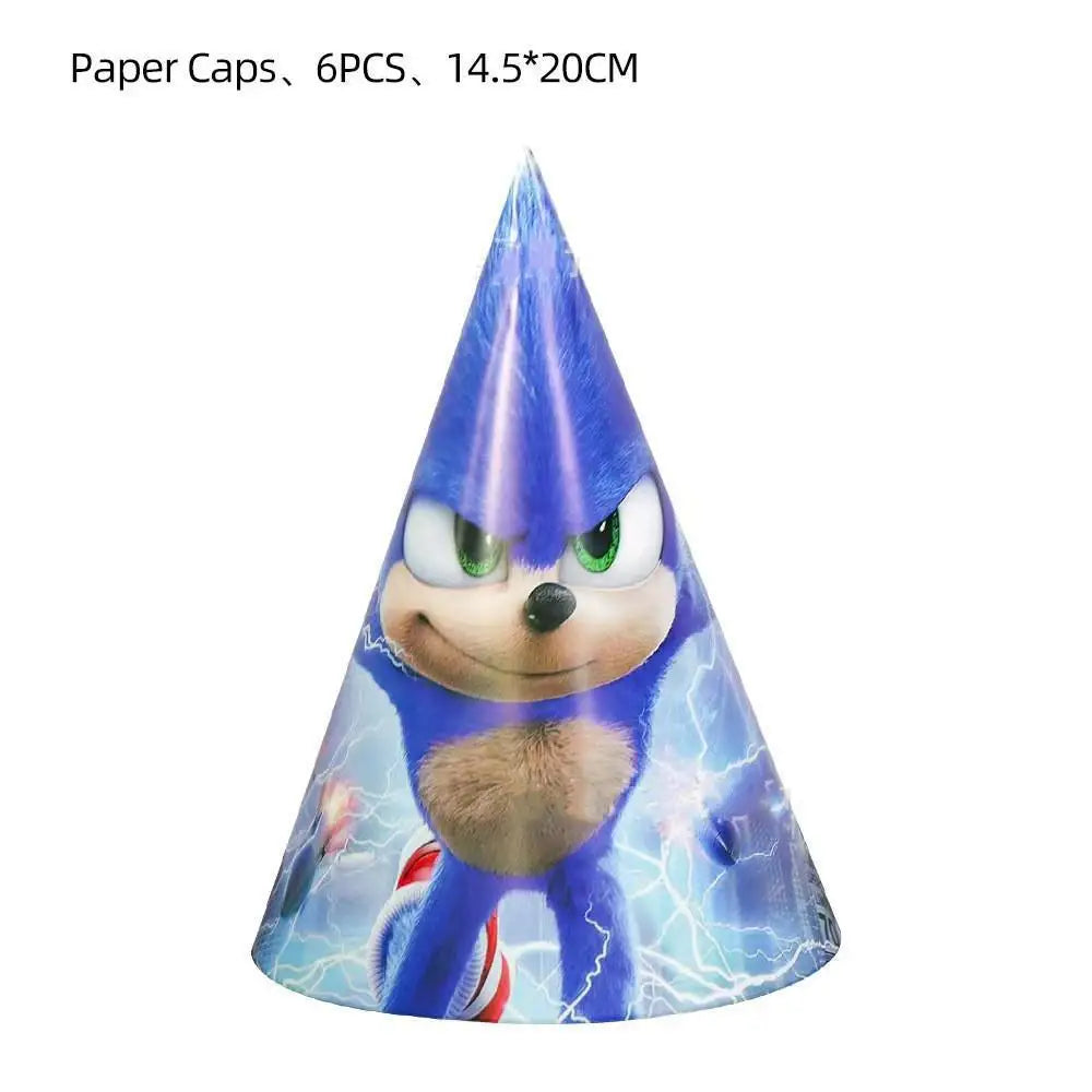 Sonic Birthday Party Decoration Game Hedgehog Balloons  Action Figure Party Paper Plate Towel Cup Tablecloth Toy Kid Gifts