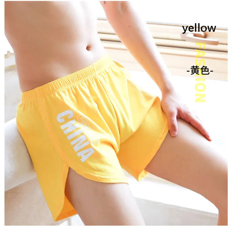 Fashion Loose Men's Underwear 100%Cotton Soft Mid Waist Arrow Pants Breathable Underpants Boys Large Size Boxer Shorts Sleepwear