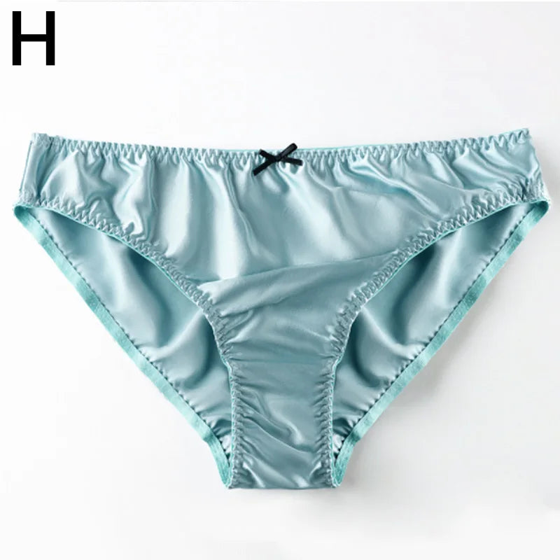 Women'S 100% Mulberry Silky Panties Fashion Lace Brief Large Size Comfortable Breathable Solid Color Lingerie Seamless Underwear