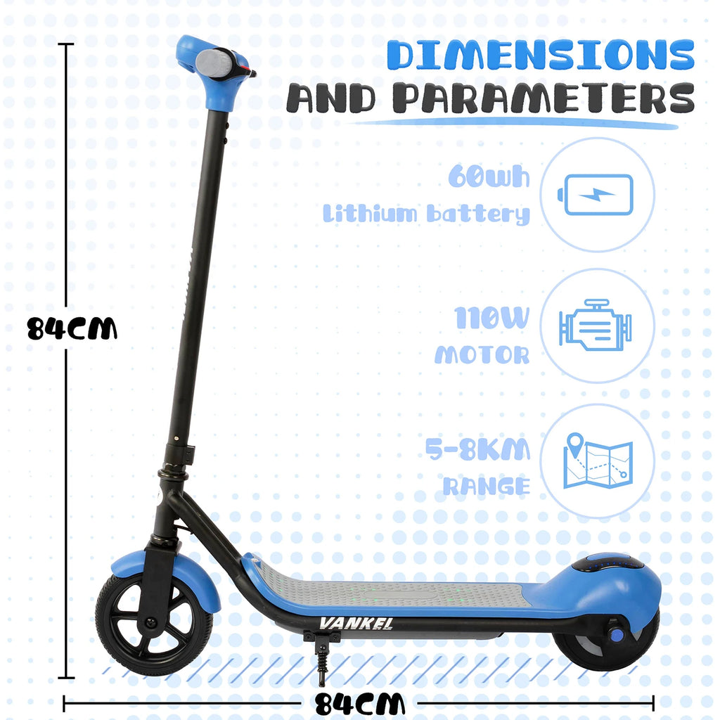 Vankel 6.5-inch Kids Electric Scooter for Boy & Girls with Bluetooth Rainbow Lights 8-10km Range LCD Display Children Scooter