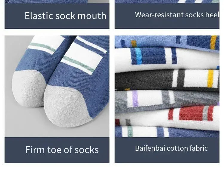 Men's 100% Cotton Casual Socks for Spring and Summer, Men's Antibacterial & Deodorant Business Socks, High-Quality Sports Socks