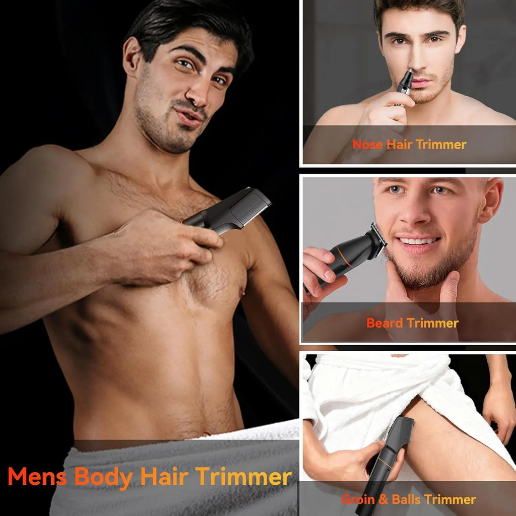 MAXGROOM Manscape Body Hair Trimmer 4 in 1 IPX6 Waterproof Pubic & Groin Shave Electric Grooming Kit for Men Nose Beard Trimmer