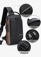 Men Anti Theft Chest Bag Shoulder Bags USB Charging Crossbody Package School Short Trip Messengers Bags Men's Oxford Sling Pack
