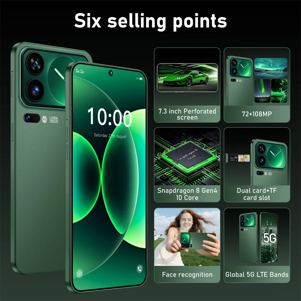 New Smartphone 5G 7.3HD For M17 Pro Max Dual Sim Card 22G+2TB Cheap Cell Phone Android Smart Mobile Phones Unlocked 8000mAh Secondary image