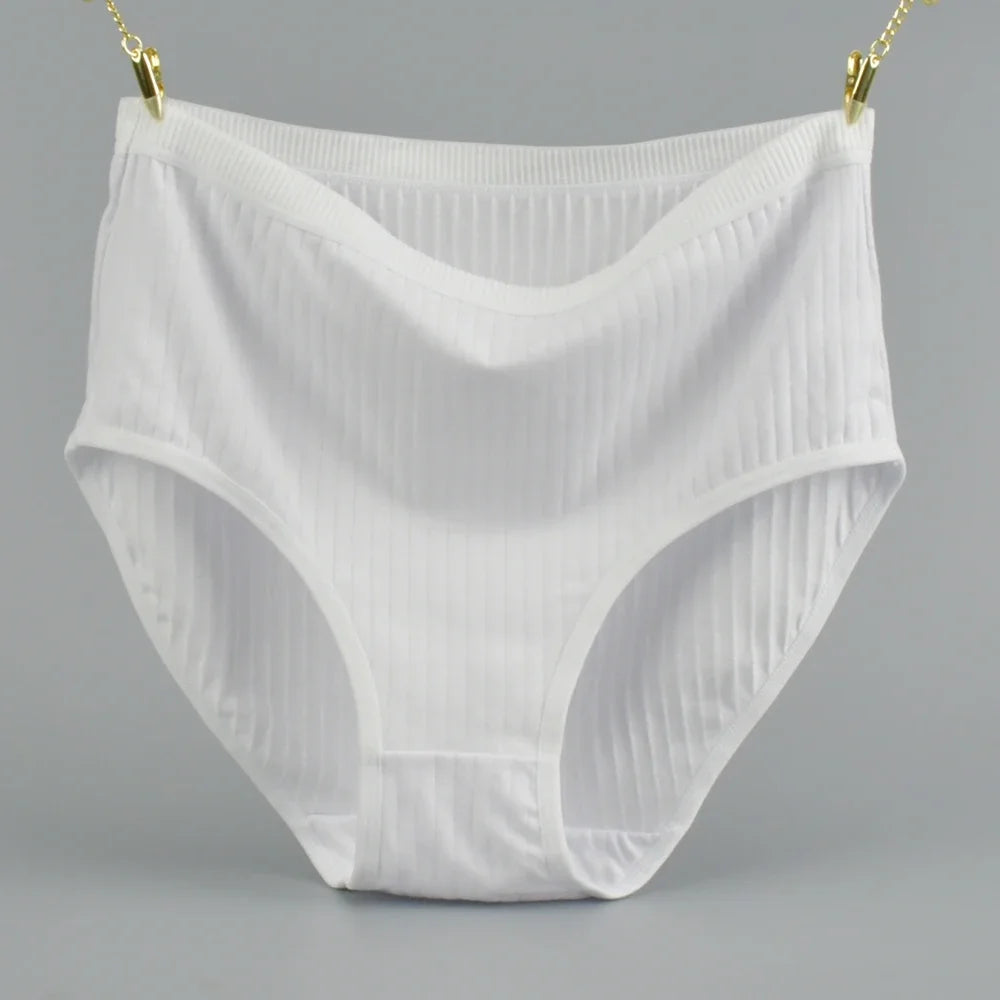 Soft High Waist Cotton Panties Underwear For Women Breathable Plus Size Woman Briefs Female Lingerie Underpants Panty Striped