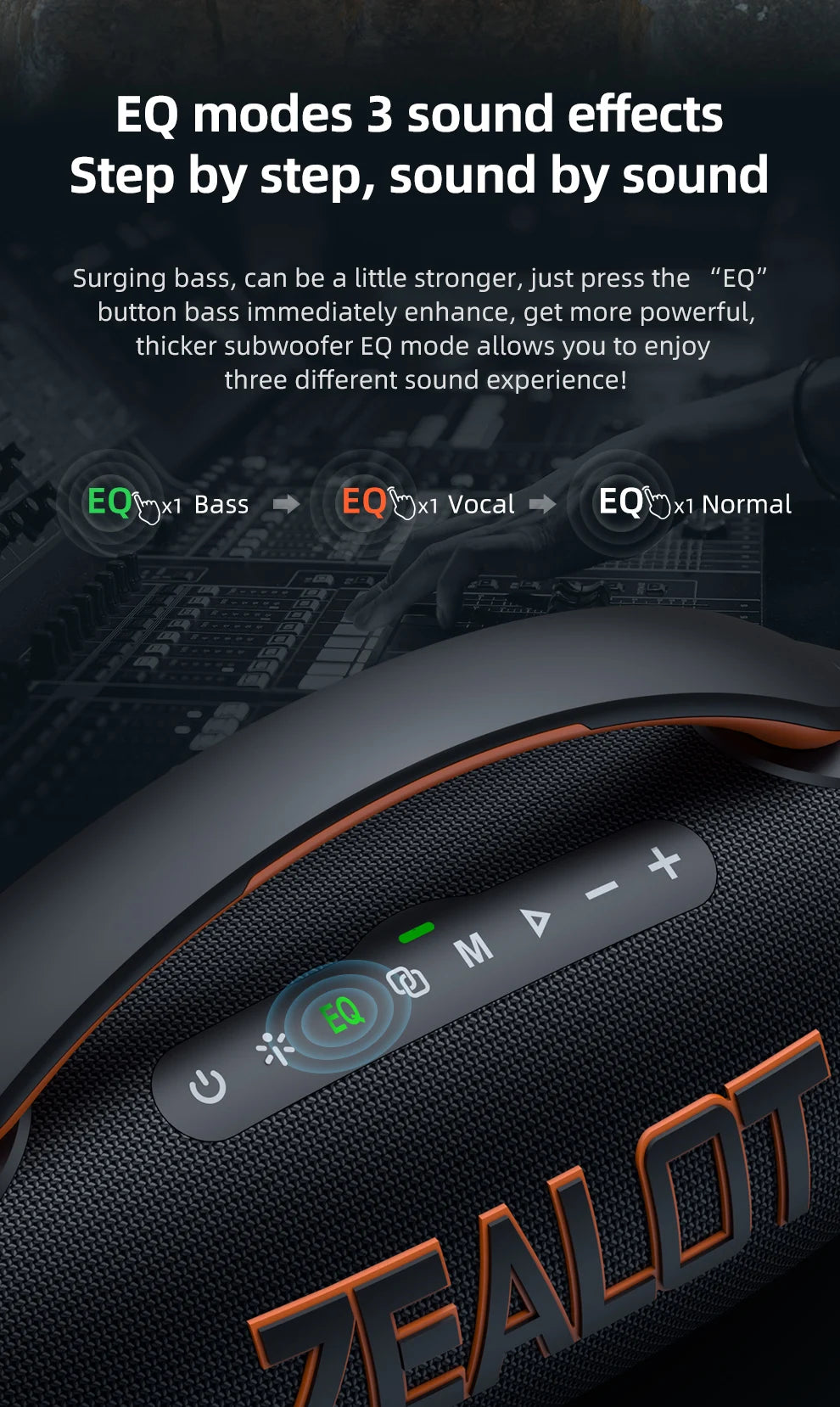 zealot-P12 Speaker 60W Bluetooth Speaker Portable Speaker with 10-Hour Playtime, Portable Handle, for Camping, Party,TWS,AUX
