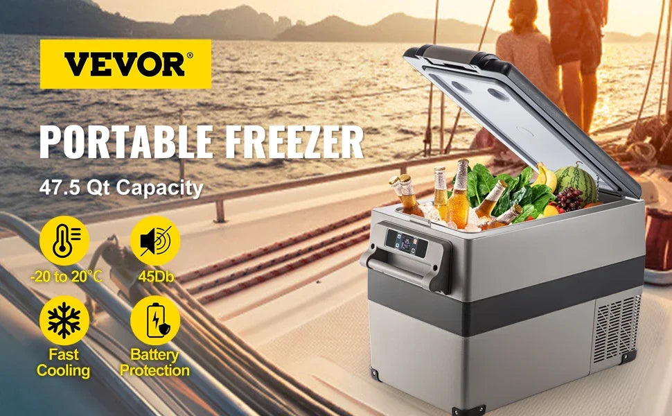 VEVOR  35L 45L 55L Car Refrigerator Mini Fridge Freezer Portable Compressor Cooler 12/24V DC 110-240V Ice Box for Camping