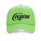 funny Enjoy Cocaine men cap Fashion women new summer sun hat Causal Unisex Outdoor Fishing hunting baseball caps