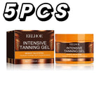 Intensive Tanning Gel & Cream Set Accelerator Bronzing Dark Skin Long Lasting Moisturizing Face Body Sunless Self Tanning Cream