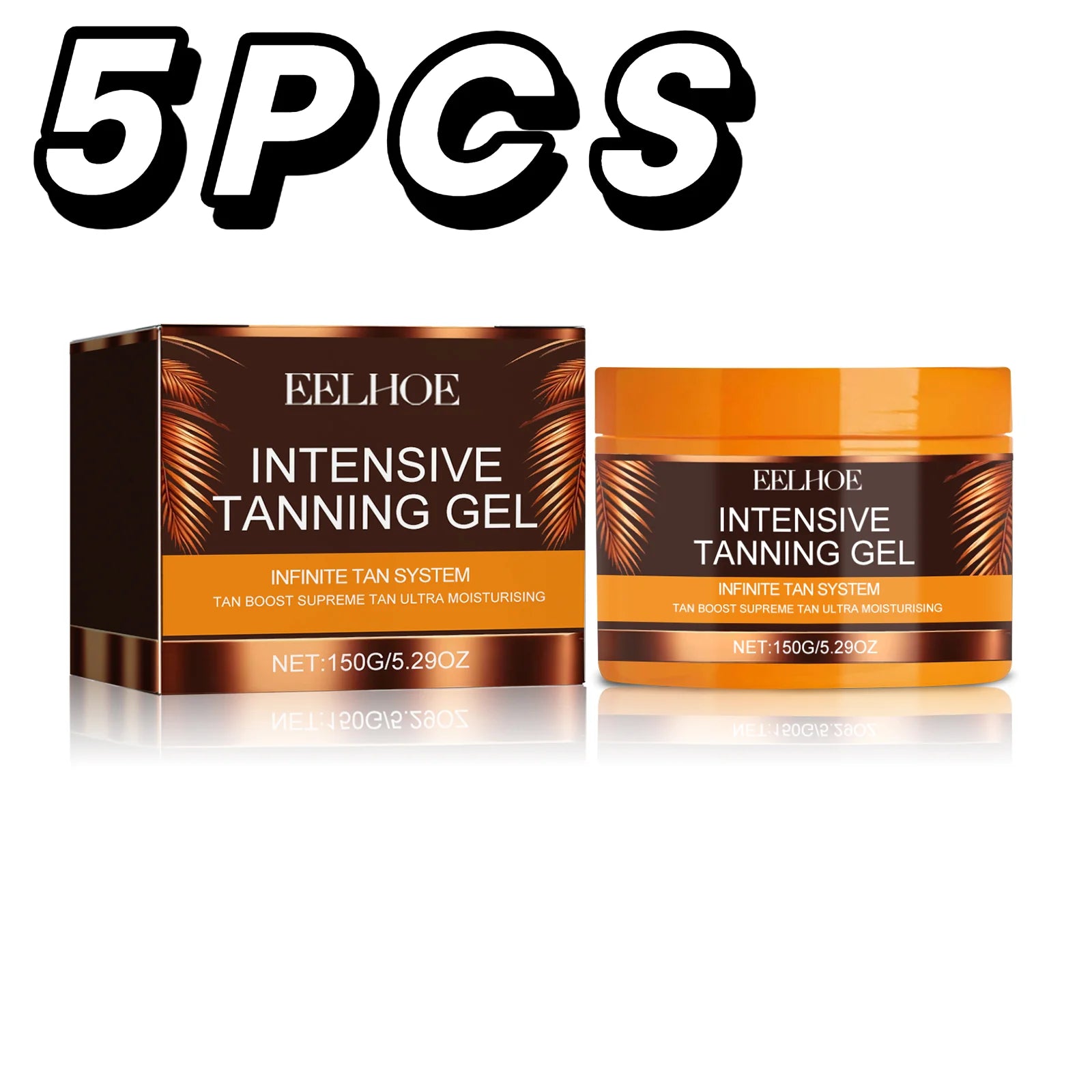 Intensive Tanning Gel & Cream Set Accelerator Bronzing Dark Skin Long Lasting Moisturizing Face Body Sunless Self Tanning Cream