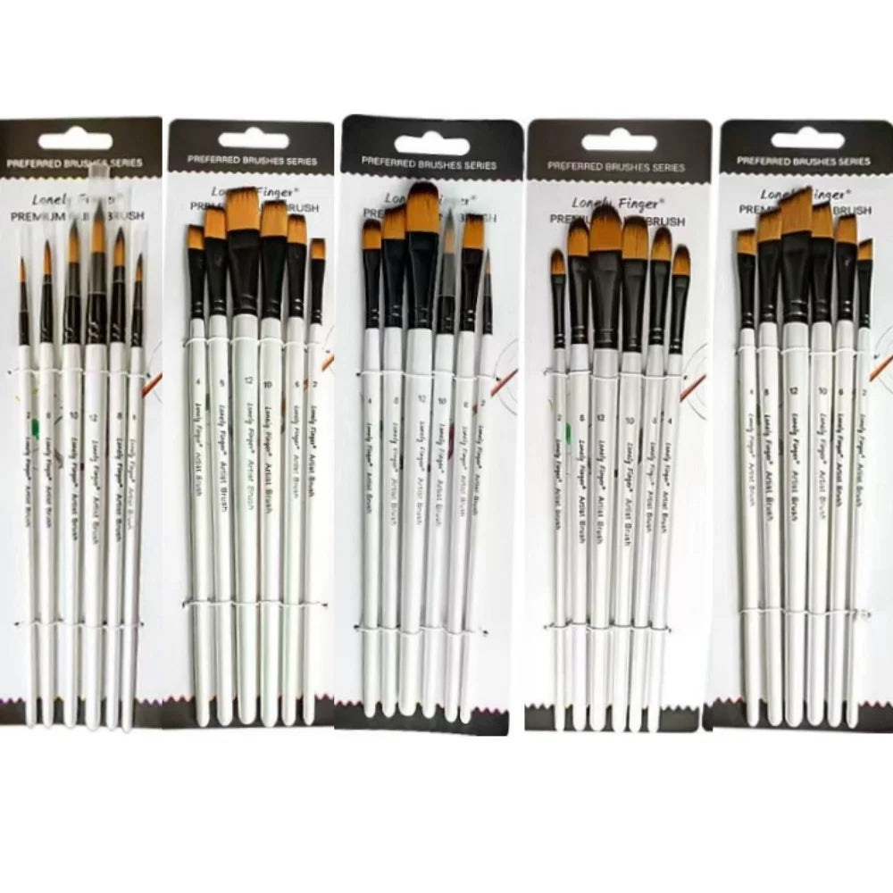 6/24/30Pcs Artist Paint Brush Set for Watercolor, Acrylic, Oil and All Media, Suitable for Canvas, Paper, Ceramic, Nylon Hair, W
