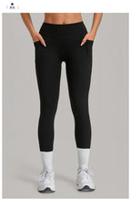 Women's Gym High-waisted High-stretch Yoga Pants with Side Pockets Leggings Workout Running Tights Quick-dry Fitness Trousers
