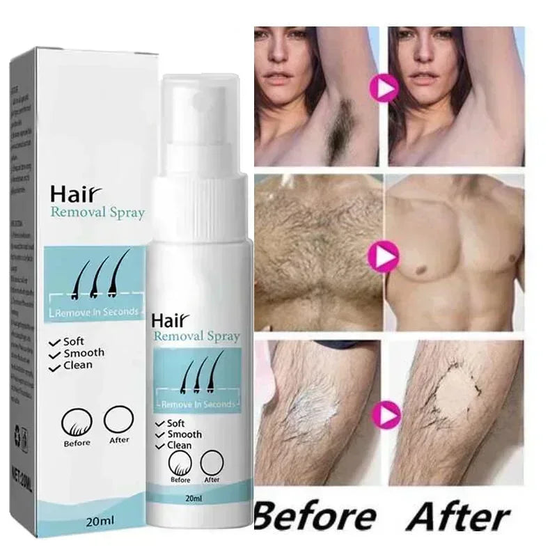 Permanent Hair Removal Spray Dissolves Hair Instantly Sprays On Effortlessly Gentle on Skin Pain-Free Long-Lasting Results
