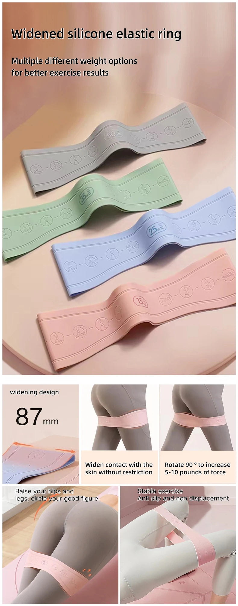 Mini Silicone Resistance Bands Set Small Stretch Exercise Loop Bands Fitness Yoga Training Equipment for Home Gym