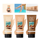 Bronze Leg & Body Makeup Foundation With Powder Puff 100ml Waterproof Long Lasting Even Skin Tone Body Tanning Cream 3 Colors