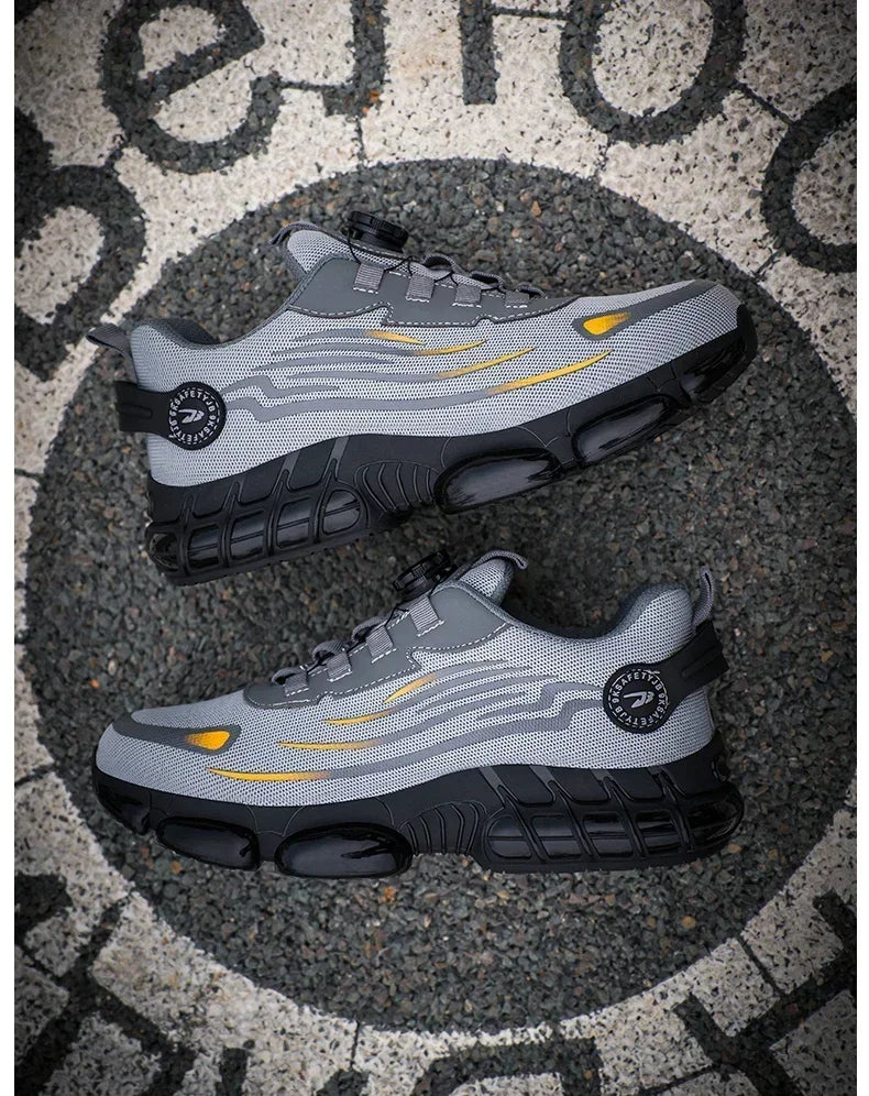 Men's Safety Shoes Protection And Elastic Safety Boots Fashionable Casual Shoes Breathable Odor Protection Men's Work Shoes