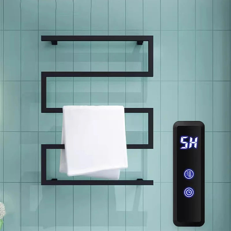 Intelligent timed temperature control electric towel rack clothes drying rack special-shaped bow 304 pendant Main image