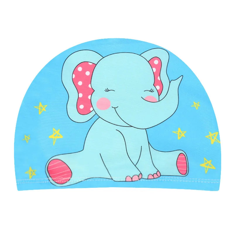 Kids Swim Cap Cartoon Pattern High Elastic Ear Protection Breathable for Pool Swimming Boys Girls Comfort Fit