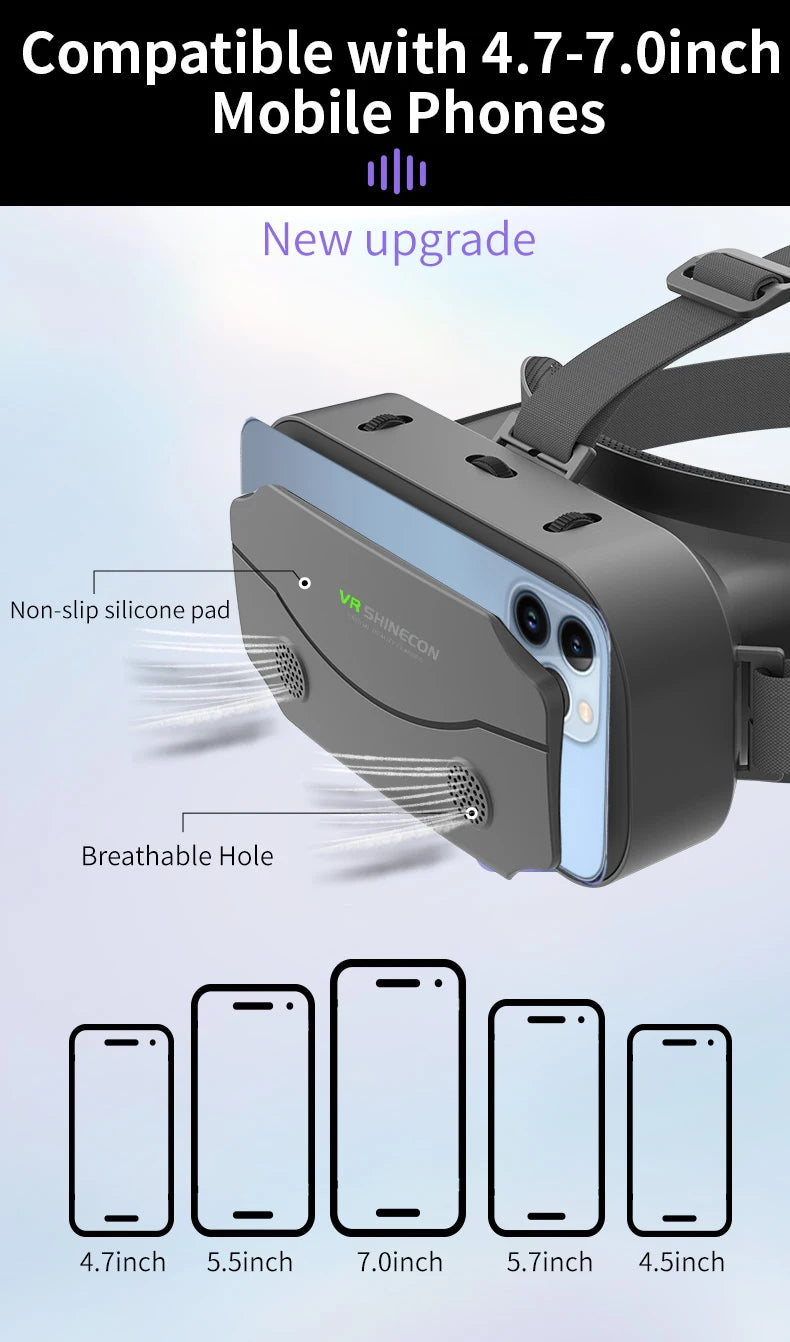 VR Glasses 3D Virtual Reality Headset Devices Helmet Lenses Goggles Smart For Smartphones Phone Cell Mobile Game Viar Viewer Set