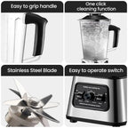 6000W Powerful Blender Mixer Juicer Smoothie Maker Table Blenders 2.5L Container Food Processor Blender Mixer for Ice Nut Fruit