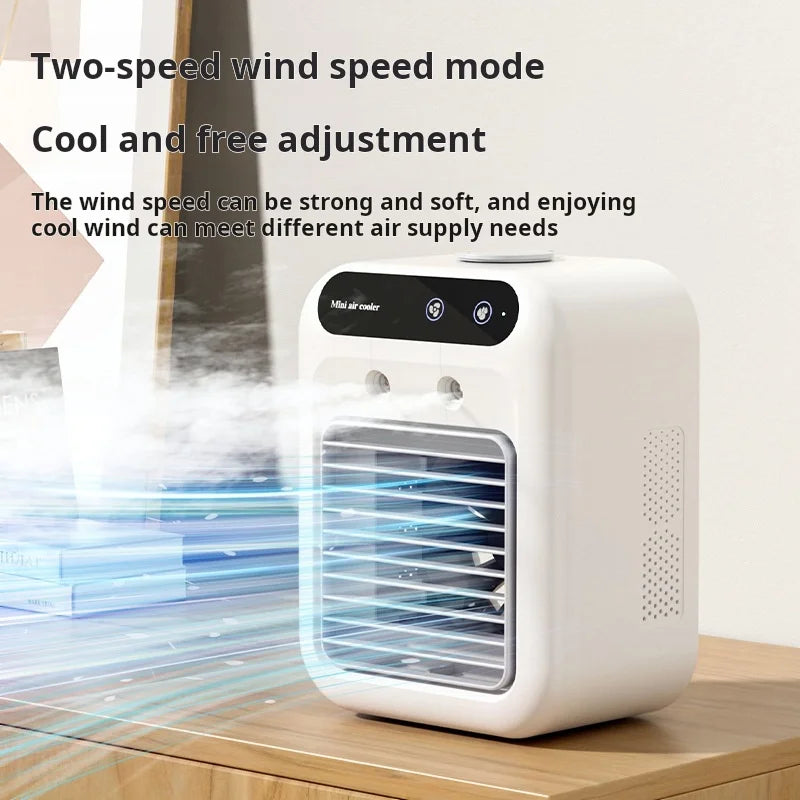 Mini USB Desk Fan Portable Quiet Cool Air Conditioner for Bedroom Home Use with Humidifying Spray Function Tabletop Fan Main image