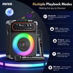 S68 Kara Ok with 2 Microphones, Portable Bluetooth 5.3 Kara Ok Speaker,Echo Adjustment, Supports Tv through Auxiliary Connection