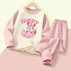 DISNEY Autumn and Winter Girls Comfy Soft Sleepwears Set Kids Casual Home Clothing Set Minnie Printed Child  Pijamas 0-10years