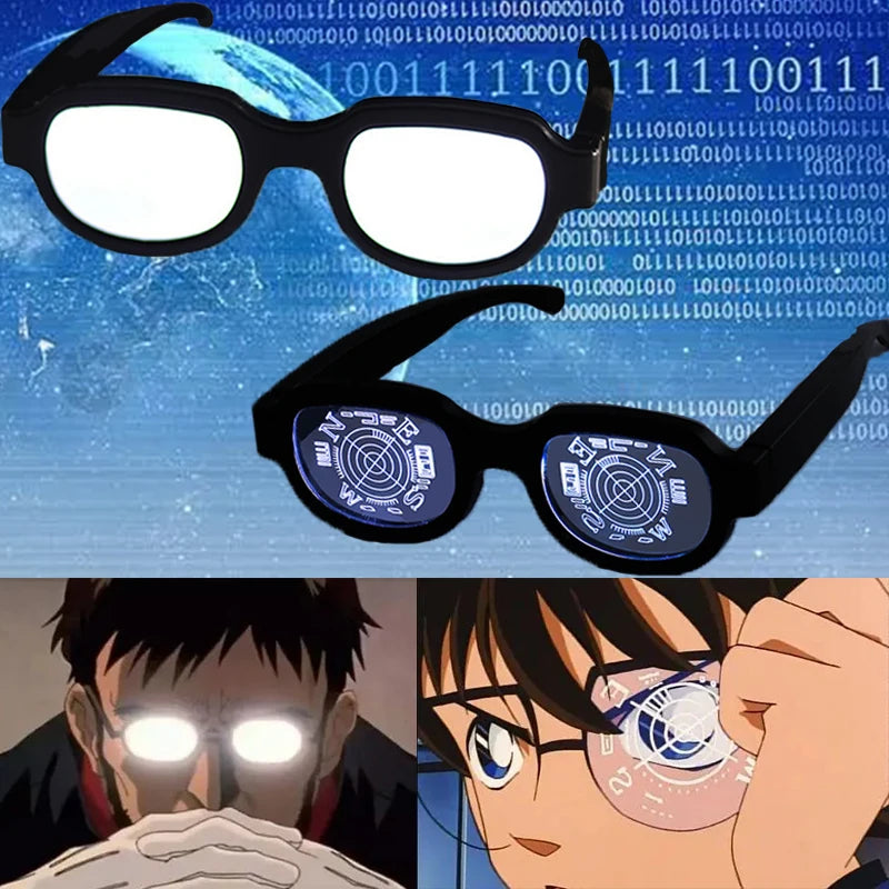 Japan Anime Detective Conan LED Light up Glasses color change funny Luminous crossdresser glasses Cosplay men Novelty Costumes Main image