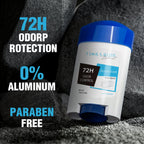 72-Hour Long-Lasting Deodorant Men，Aluminum-Free Fresh Scent，Pure Sport for Gym & Workout，Underarm Odor Body Remove，No Stains