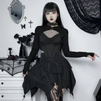 Summer Fashion Short Skirts New Sexy Women Gothic Punk Irregular Skirts Solid Color Drawstring Tie-Up Ruched Ruffles Mini Skirt