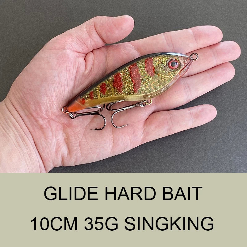 JERKBAIT SWIM GLIDE HARD BAIT 10cm 35g Sinking Fishing Lure Long Casting Hard Artificial Bait For Pike LW125