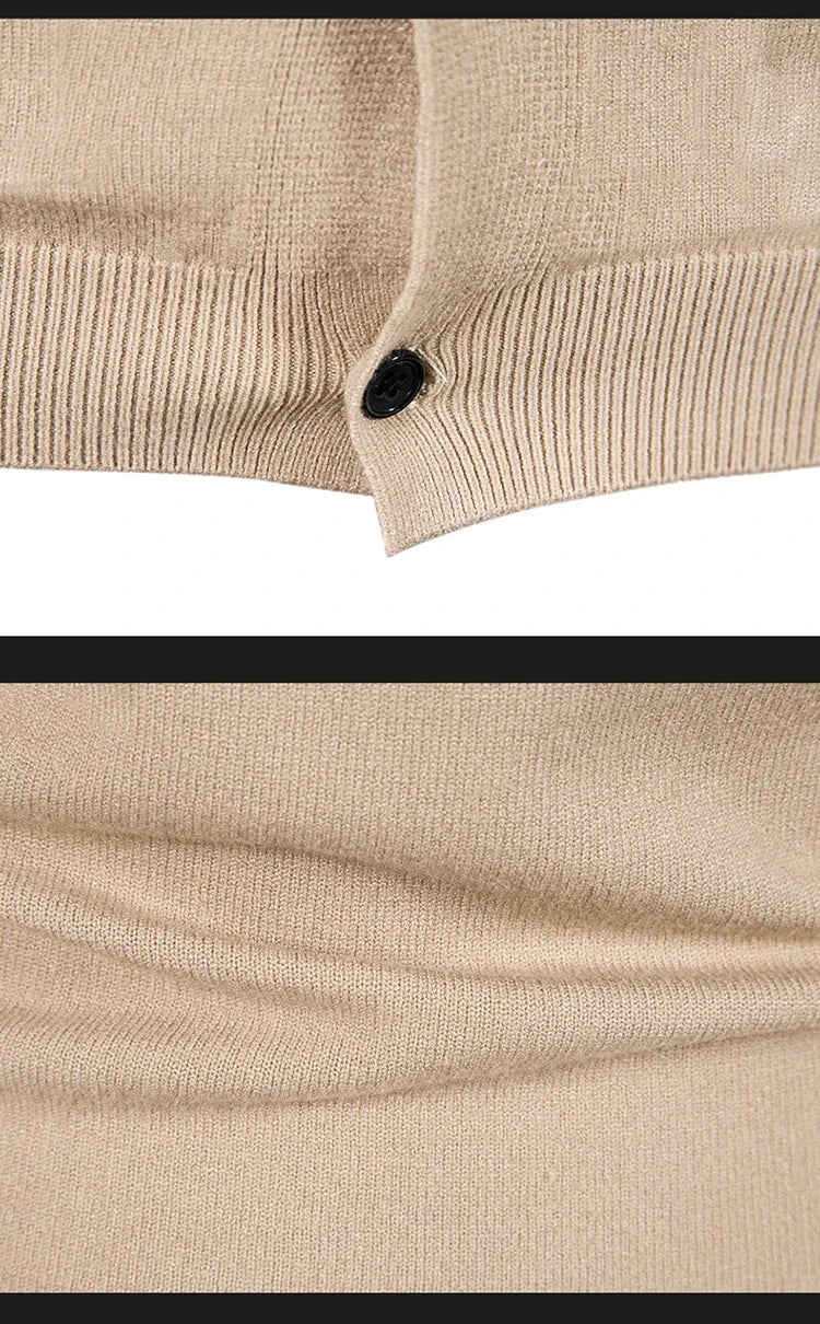 2024 M-5XL Autumn Men's Knitted Cardigan Thin V-neck Basic Elastic Slim Fit Thin Sweater Solid Color Casual Versatile Coat